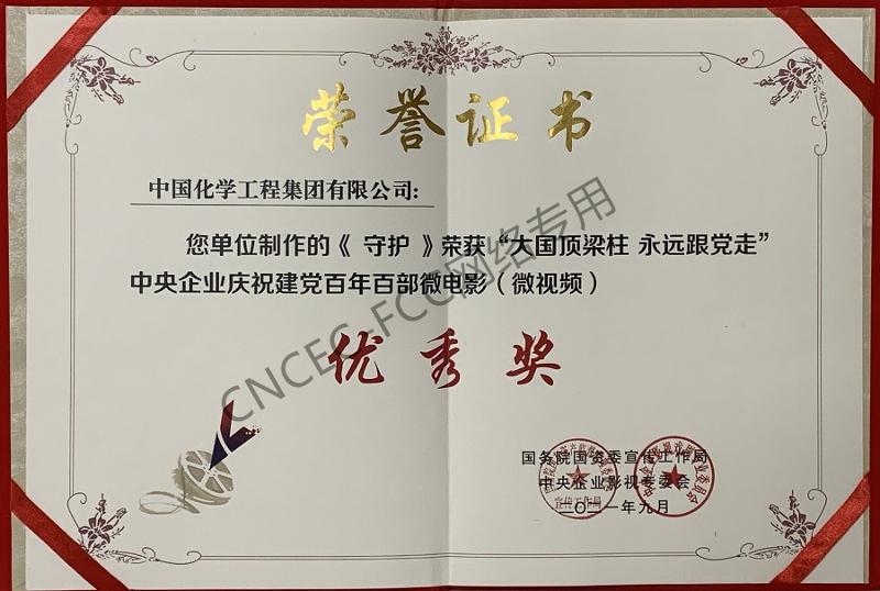 中央企业庆祝建党百年百部微电影优秀奖