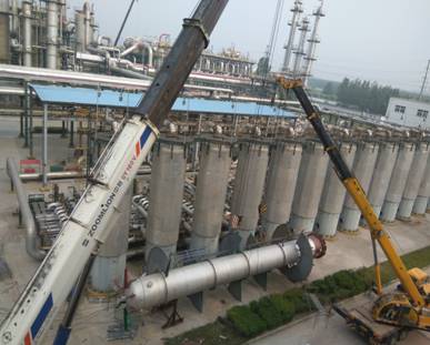 江苏分公司承建的濮阳永金深度脱醛项目开始紧张施工