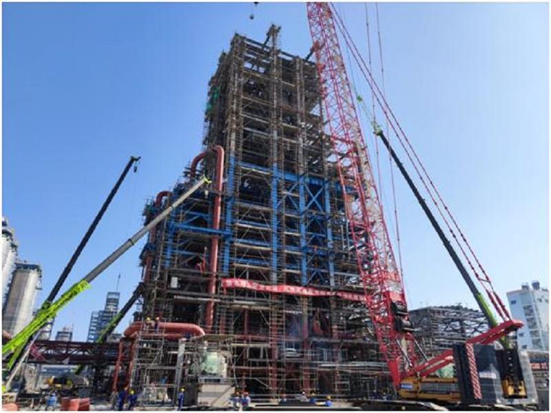 中南分公司宁波项目装置主反应框架顺利封顶