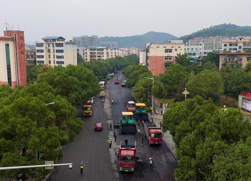 公司郴州应急抢险项目苏仙北路第一施工节点建设完工