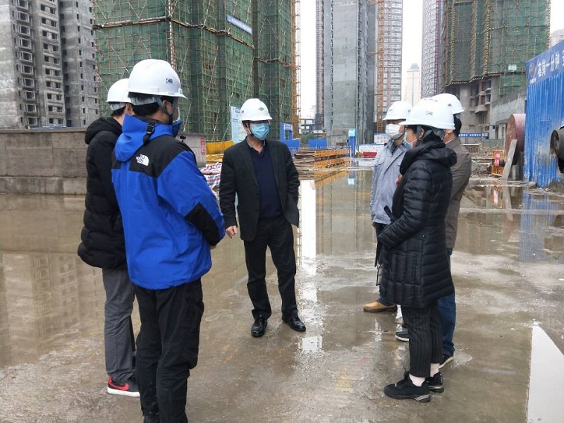 胡流芳深入到建筑工程分公司在岳项目检查工作