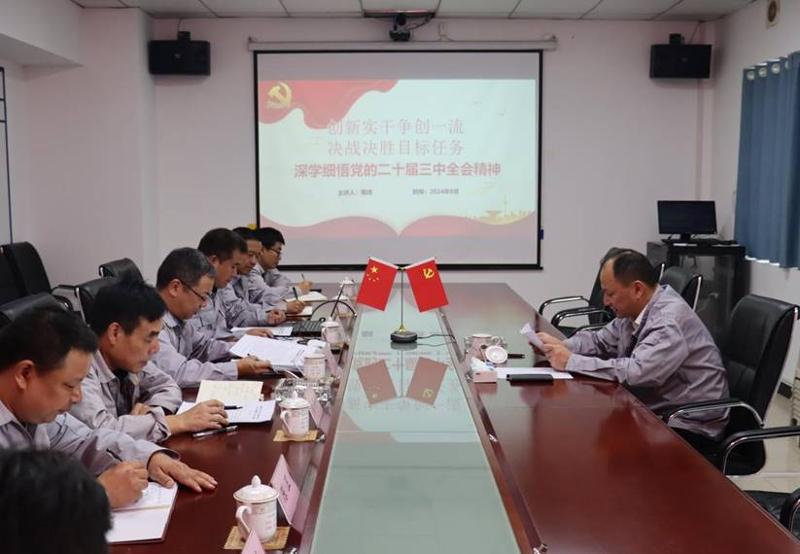 周鸿在岳阳污水治理项目部讲授专题党课