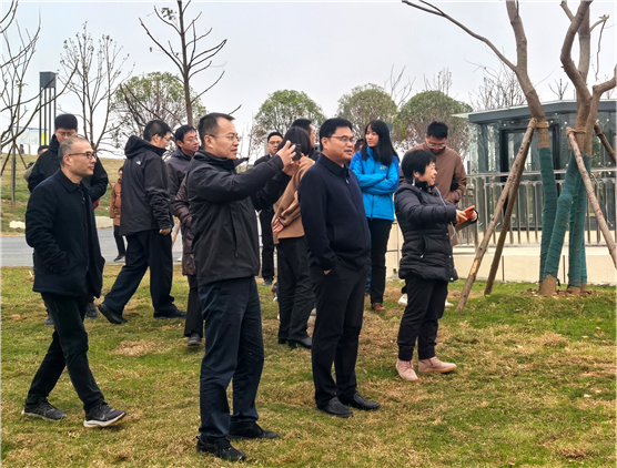 李美云到建筑工程公司西环线海绵城市项目调研